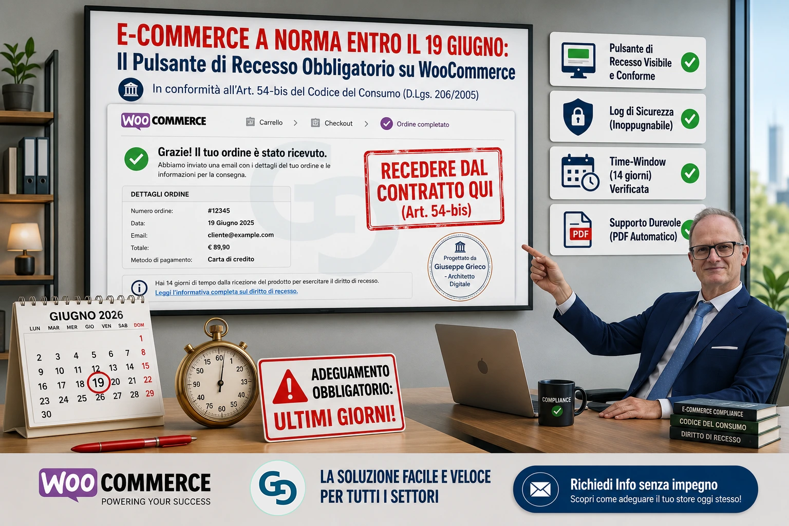 E-Commerce: Integrare il Pulsante di Recesso su WooCommerce (Scadenza 19 Giugno)